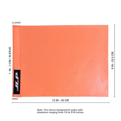 JLP 2 Part 7 Ft Tall 1/4 In Pole 12x9 In Orange Vinyl Flag Whip Off-Road Out Door Sports 4X4 GO-Kart ATV UTV Motorcycle Heavy Duty Wind Resistant