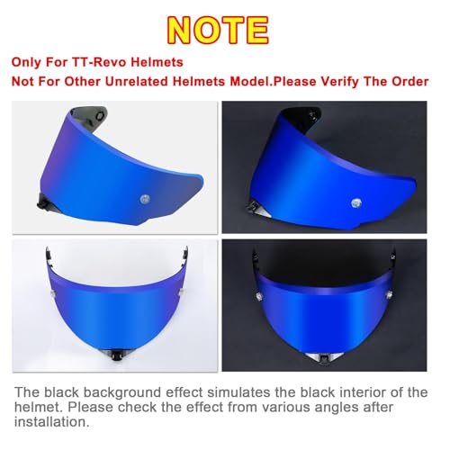 PSLER TT-Revo Visor - TT Revo Helmet Tinted Visor Face Shield Replacement for TT-Revo,Deep Blue - color: Deep Blue