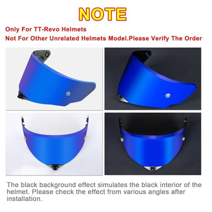 PSLER TT-Revo Visor - TT Revo Helmet Tinted Visor Face Shield Replacement for TT-Revo,Deep Blue - color: Deep Blue
