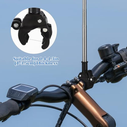 Ciieeo 2 Pack Telescopic Golf Cart Flag Pole, Stainless Steel Bike Safety for ATV Stroller Wheelchair Retractable Bicycle Handlebar Holder Adjustable Height 47 Inch