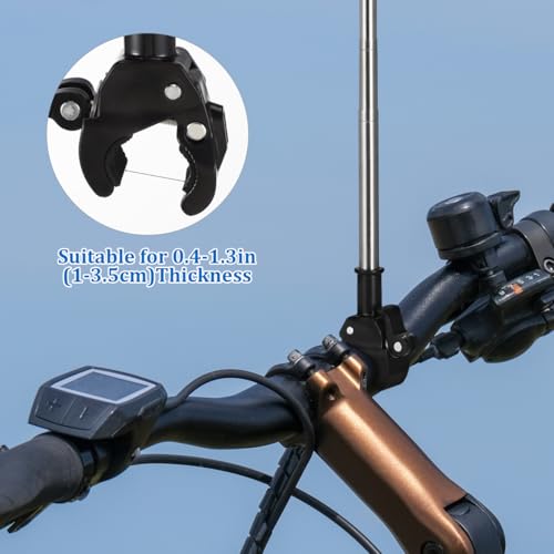 Garneck 2pcs Portable Bike Flag Pole Mount Retractable Flag Pole for Camping Rvs Trucks