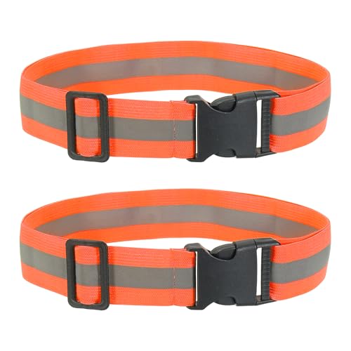 Reflective Safety Belt, Adjustable High Visibility Glow Belt Outdoor Running Gear Accessories - color: Fluorescent Orange