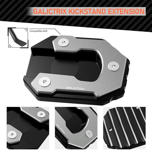 Compatible with KAWASAKI Vulcans S 650 VN650 2015-2024 VULCANS CAFE 2023-2024 Motorcycle Accessories Side Stand Plate Pad Kickstand Extension Enlarge Pad Foot Pegs (Grey) - color: Grey