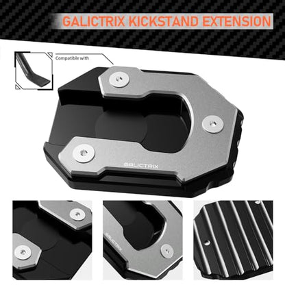 Compatible with KAWASAKI Vulcans S 650 VN650 2015-2024 VULCANS CAFE 2023-2024 Motorcycle Accessories Side Stand Plate Pad Kickstand Extension Enlarge Pad Foot Pegs (Grey) - color: Grey