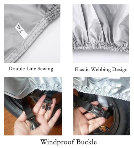 Motorcycle Covers, Motorbike Cover with Lock-Holes Motorcycles Vehicle Cover Fits Up to 97" Motorcycles Vehicle - 2XL Size