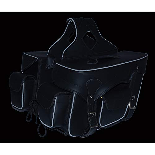 Milwaukee Performance Double Strap Black Pvc Throw Over Motorcycle Saddlebags (Plain)