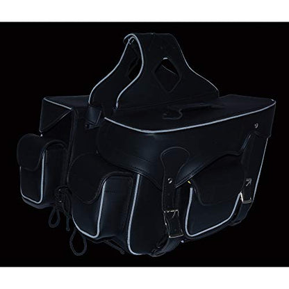 Milwaukee Performance Double Strap Black Pvc Throw Over Motorcycle Saddlebags (Plain)