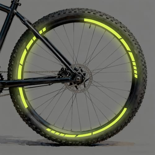 12PCS Reflective Car Wheel Stickers, Night Safety Warning Bicycle Stickers, Anti-Scratch Reflective Rim Decals for Car Motorcycle Cycling Bike (Green) - color: Green