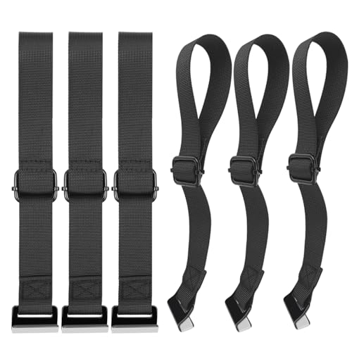 Car Rooftop Cargo Tie Down Hook Straps,Adjustable Roof Cargo Carrier Straps for Car Roof Bag,No Roof Rack Required,6Pcs