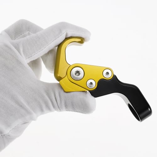 Adjustable Universal Motorcycle Hanging Hook Slope Handle with Hook Motorcycle Helmet Luggage Bag Holder Hanger Aluminum Alloy Gold Tone with 1 Pcs Screw - color: Gold Tone
