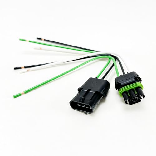 Aptive (Delphi) Weatherpack 3 Pin Connector Pigtail Kit (12010717, 12015793), 14AWG, 8.5" UL Certified GPT Pure Copper Wires (Made in USA)
