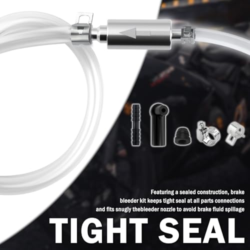 Brake Bleeder Kit,Brake Bleeder Hose One Way Check Valve Kit with Hose/100ml Syringe/Adapters/Clamps/Screws/Caps,Professional Brakes Fluid Bleeders Kits for Cars,Trucks,Motorcycles