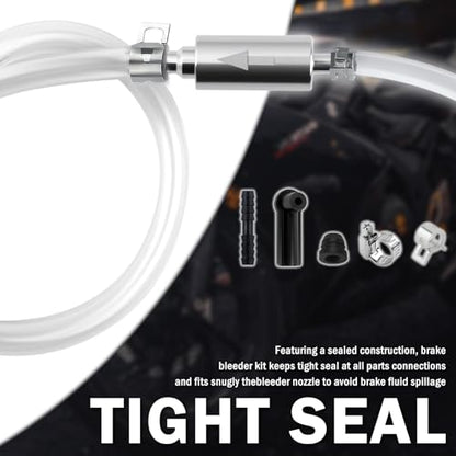 Brake Bleeder Kit,Brake Bleeder Hose One Way Check Valve Kit with Hose/100ml Syringe/Adapters/Clamps/Screws/Caps,Professional Brakes Fluid Bleeders Kits for Cars,Trucks,Motorcycles