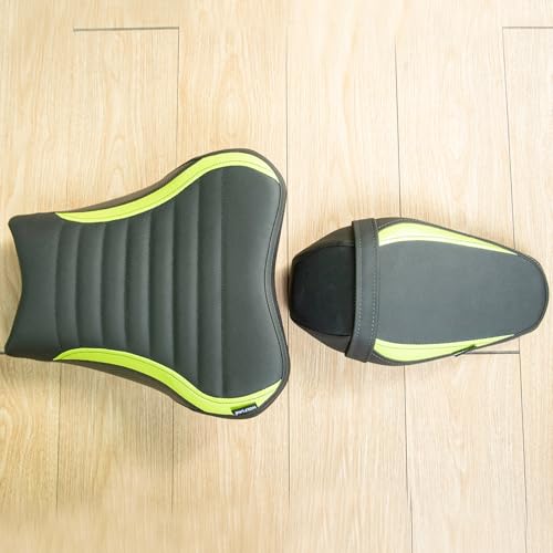 Motorcycle Driver Rider Rear Passenger Seat fit for Z900 Z 900 2017 2018 2019 2020 2021 2022 2023 2024 Pressure Relief Soft Pillion Saddle Cushion Pad, Light Green - color: Front & Rear - Light Green