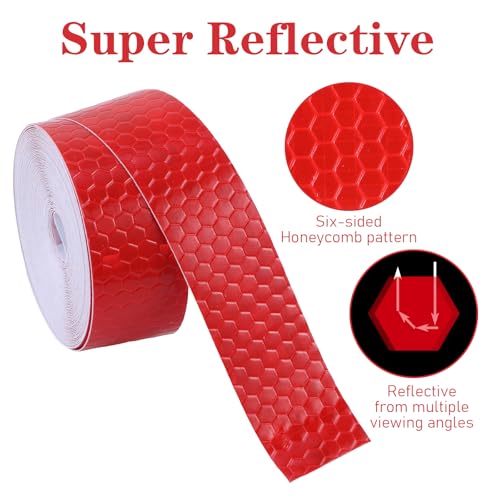 TIESOME 3 Rolls Reflective Tape Outdoor Waterproof, High-Visibility Neon Reflective Tape Safety Warning Tapes Durable Lasting Color Neon Tapes for Car Bike Baby Stroller Helmet(0.8In x 16 Feet)
