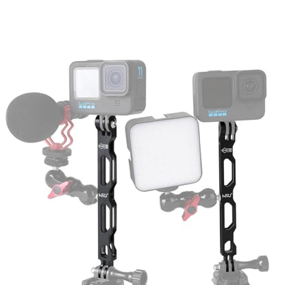 HSU Extension Arm for GoPro, Aluminum Helmet Stick Extension Arm Mount for GoPro Hero 13/12/11/10/9/8/7/6/5 Black, DJI Osmo Action and More (6.5") - color: 6.5" Black