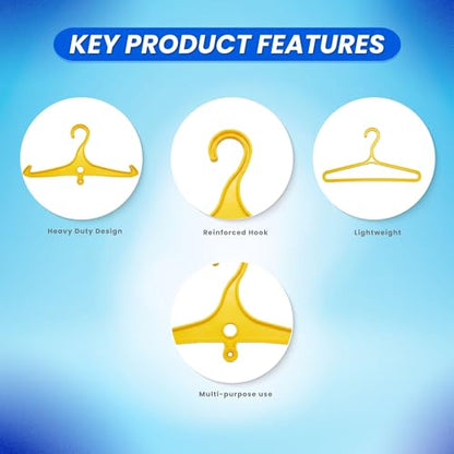 Scuba Choice Wetsuit & Drysuit Hanger – Heavy-Duty Hanger for BCD, Wetsuits & Scuba Gear Storage, Drying & Organization - color: Yellow (Wide-shoulder+anti-slip)