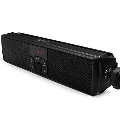 GoHawk Motorcycle Speakers Bluetooth - Built-in Amplifier Waterproof Radio Audio System, AUX/FM Radio/USB MP3 Player with LED Lights for Harley, Dirt Bike, UTV, ATV - color: RE9-X Black