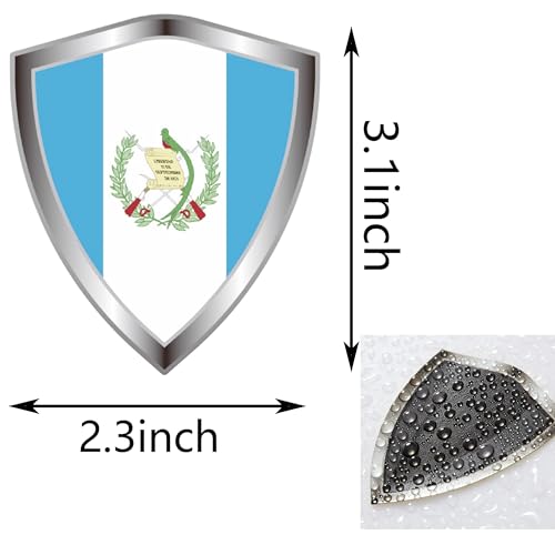 Guatemala Flag Decal Sticker - Guatemalan Flags Shield Shape Reflective Vinyl Car Stickers - for Car Window Bumper Laptop Waterproof Sticker (5Pcs) - color: Guatemala