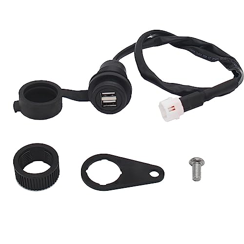 GoolRC USB Outlet Quick Charger Socket, Motorcycle Modified USB Chargers Adapter with Dual 5V/2A Port Waterproof Cover Replacement for MT-09 SP MT07 XSR700