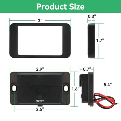 12V USB Outlet Panel 78W Wall Mount Power Outlet with Blue Voltmeter Dual 36W PD & Dual 18W QC3.0 Car USB Port Lightweight 12V USB Charger with ON/Off Switch - size: Pack of 1 with 4 Port / 78W