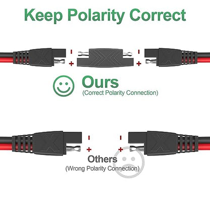 OYMSAE 30ft SAE Connector, Solar Panel Extension Cable, Quick Disconnect Wire for Automotive, RV, Motorcycle, Marine, Boat - 16AWG Battery Charging Plug (30FT 16AWG) - size: 30 ft