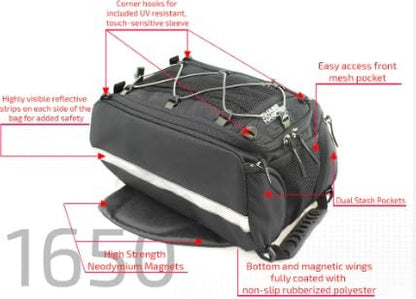 Chase Harper USA 1650 Strap Mount Tank Bag - Water-Resistant, Tear-Resistant, Industrial Grade Ballistic Nylon with Anti-Scratch Rubberized Polyester Bottom, Adjustable Strap Mounting System - size: Strap Mount
