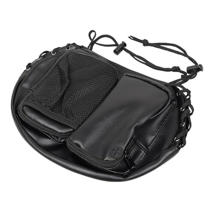 Black Motorcycle Rider Backrest Organizer Bag Sissy Bar Bag for Harley Touring Electra Glide Street Glide CVO Road Glide Limited Tri Glide Softail Dyna Sportster