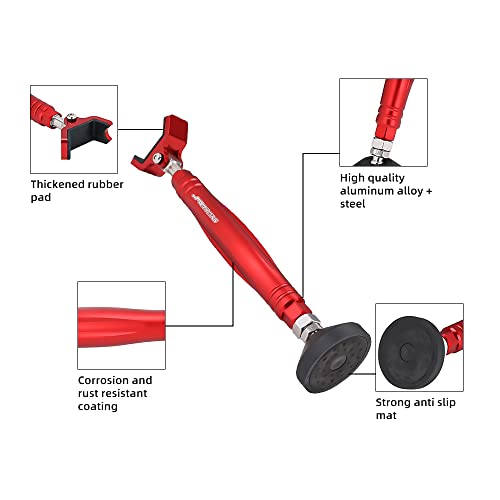 JFG RACING Motorcycle Rear and Front Wheel Stand Lift Trail Stand Easy And Portable - the Sixth Generation - Red - color: Red