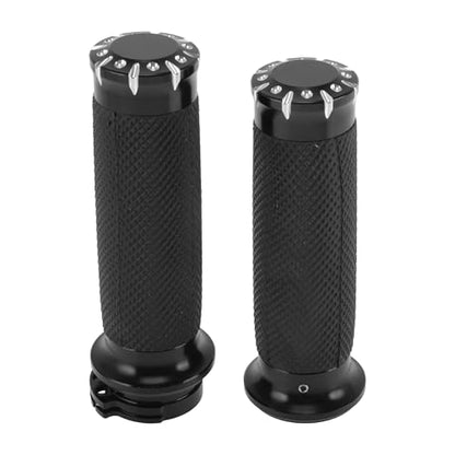 0.98"x0.98" Universal Motorcycle Hand Grips Cover Non Slip Aluminum Rubber Handlebar Grips for Motorcycle Scooter Bicycle ATV Black 1 Pair - color: Black