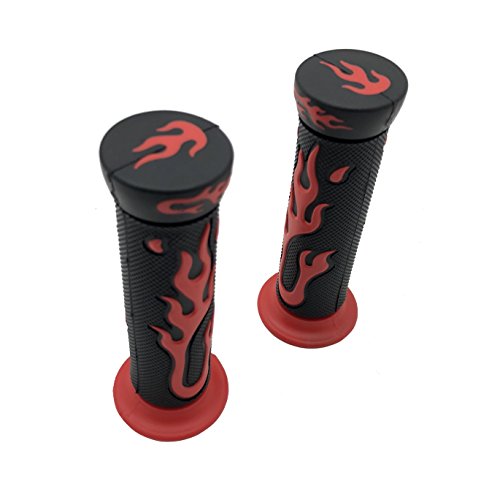 XH4067-RED-22 ATV Watercrafts Flame Gel Style Grips Red Quad (7/8 Inches Both Side) - color: C
