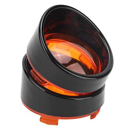 Motorcycle Turn Signal Light Cover Trim, ABS Protective Case with Strong Light Transmission, for Motorcycle Turn Signals (Black Orange)