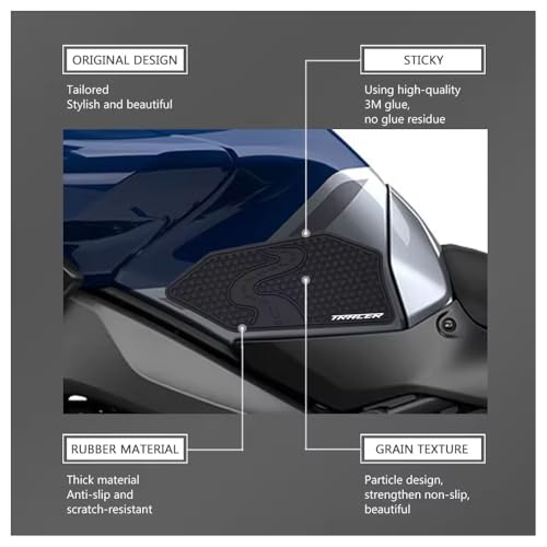 for Yamaha Tracer 9 GT TRACER9 Tracer 9GT 2025 2026 Motorcycle Accessories Side Fuel Tank Grips Tank Pads Protector Stickers Decal Gas Knee Grip Traction Pad Tankpad PVC Rubber Black
