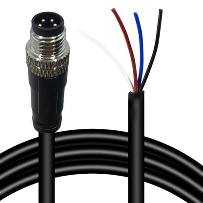 M8 4-Pin Male Connector Cable, A-Coded Straight Circular Industrial Molded Cable, IP67 Waterproof Unshielded PVC Wire, 60V 3A AC/DC, AWG24 - size: 2m, style: 4 Pin Male