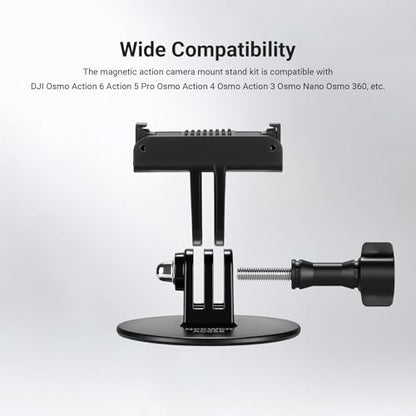 NEEWER Adhesive Base Mount Kit Compatible with DJI Osmo Nano/Osmo 360/Action 6 5 Pro 4 3, Magnetic Quick Release Adapter Stand Bracket Action Camera Accessories for POV Video Recording, AC058 - style: AC058