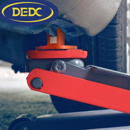 DEDC Universal Aluminum Grooved Magnetic Jack Pad 2 Pcs, Jacking Puck Pinch Weld Frame Rail Adapter with 2 Reminder Streamers, Oil Change Mush Haves, Mechanic Tools in Garage, Gifts for Mechanics - size: Orange 2 Pcs with 2 Reminder Streamers