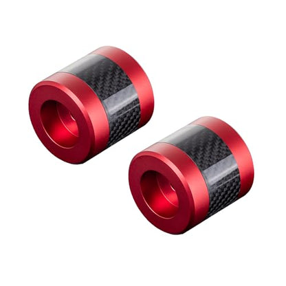 Advanblack Protek Machined CNC Alumium with Carbon Fiber Inlay Crash Bar Slider (Red CNC w/Carbon Inlay) - color: Red CNC w/ Carbon Inlay