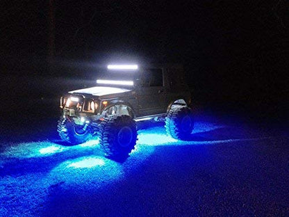 iJDMTOY 4pc Universal Fit 3-Chipset 9W High Power LED Rock Light Kit Compatible with Jeep Truck SUV Off-Road Boat, Ultra Blue - color: Blue