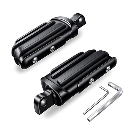 Motorcycle Mini Floorboards Foot Pegs Black - Compatible with Harley Touring Road King Street Glide Softail Dyna Sportster XL883 XL1200 - Wide Male Mount Footrests Pedals - color: Black#4