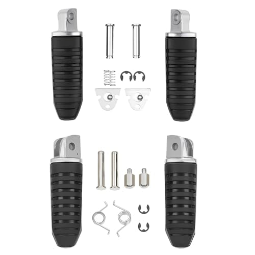 Motorcycle Footpegs, Front & Rear Foot Rest Foot Peg Footrests Black fits for Suzuki DL650 V-Strom 650 GSX1300R 2008-2012 - color: Black#Suzuki#Front+Rear