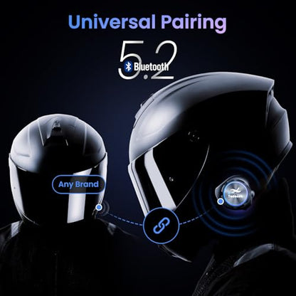 Y3 Helmet Bluetooth Intercom Headset (More Suitable for Couples), Auto Answer Phone, Music, Intercom, Active Noise Cancellation, Waterproof (2 Pack) - size: 2 pack