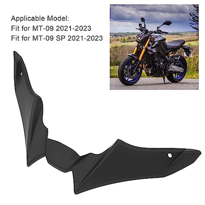 Aramox Front Beak Shockproof Motorcycle Aerodynamic Windshield Wing Cover Front Spoiler Winglet Aerodynamic Wing Kit Fit For MT?09 SP 2021 to 2023 (black) - color: black