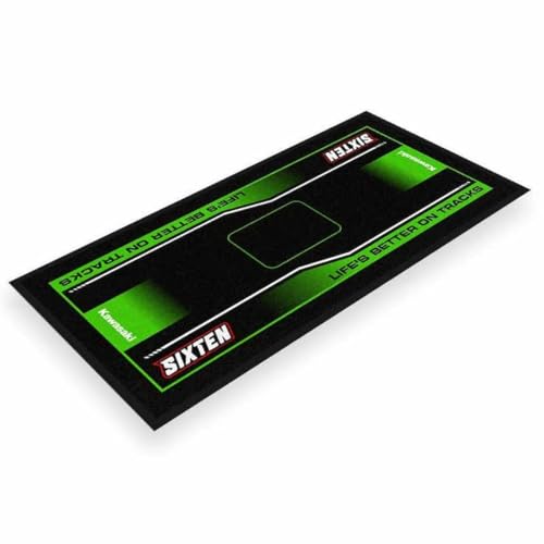 SIXTEN Motorcycle Mat for Kawasaki 37.4 × 78.7 in - Environmental Garage & Paddock Mat - Washable, Oil-Absorbing & Eco-Friendly - Protective Mat for Dirt Bike, Enduro & Motocross
