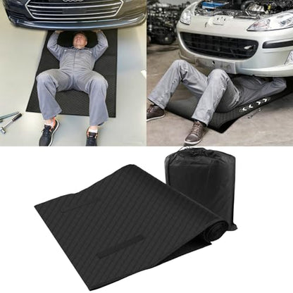 Garage Floor Protection Mat (7'5" x 18') uitable for garages, Oil Spill Prevention, Waterproofing, and Protection of Floor Surfaces(Includes Double Sided Tape Rolling Creeper Mat) - size: 7'6" x 17'1"