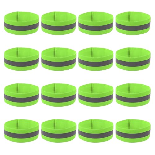 PATIKIL Reflective Bands for Wrist/Arm/Ankle/Leg, High Visibility Reflector Bands, Safety Reflector Tape Straps for Night Running Cycling Walking - color: Fluorescent Green
