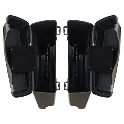 TCMT 5" Stretched Hard Saddlebags Fit For Harley Touring Electra Road Glide 1993-2013 - color: Pewter Denim Chrome Latches