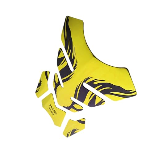 Motocycle Gas Tank Decal Motocycle Gas Tank Protector Pad Self-Adhesive Fishbone Sticker Yellow - color: Yellow