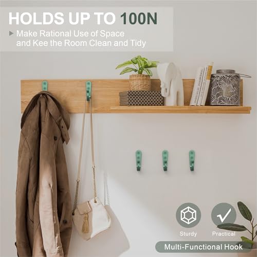 BREYDROK 20PCS Heavy Duty Metal Wall Hooks, Coat Hooks for Hanging - with 40 Screws for Coats Towels Backpacks - Mint Green - color: 20pcs + Mint Green