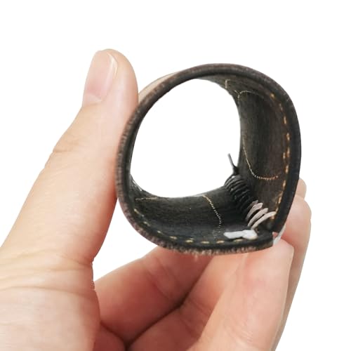 2 PCS Leather Motorcycle Handlebar Hand Grip Cover, Hand Sewn Grips Sleeve, No Fringe Brake Clutch Covers for HD Motorcycle Brown - color: Brown