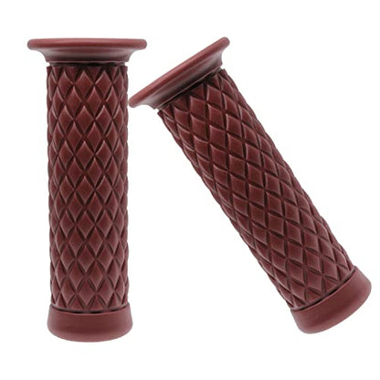 Motorcycle Handles Grips - Non Slip Rubber Motorcycle Grips for Harley Honda Yamaha Suzuki Kawasaki Brown (Brown)
